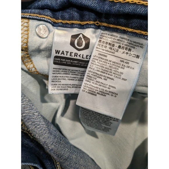 Levi's 514 Jeans 38X29 (actual) Blue zipper Fly Denim Jeans DISTRESSED CUFFS - Picture 7 of 7